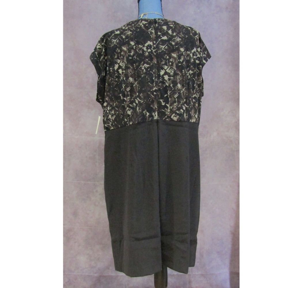 NEW Coldwater Creek Brown & Tan Surplice Dress 22 - Picture 3 of 5
